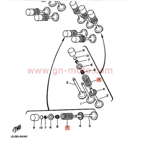 ressort soupape TOUTES TDM TRX & 750 XTZ 3LD-12113-00