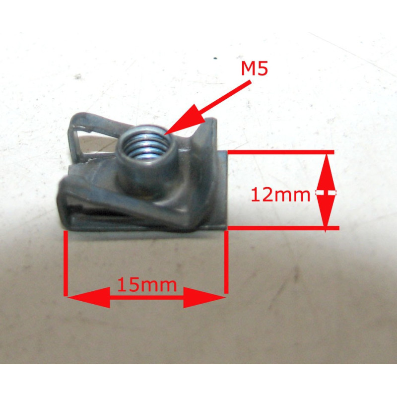 AGRAFES CARROSSERIE M5 petit modele x10pc 10 Clips écrou 15x12mm pour vis  diamètre 5 épaisseur de tôle 0,5-4mm﻿